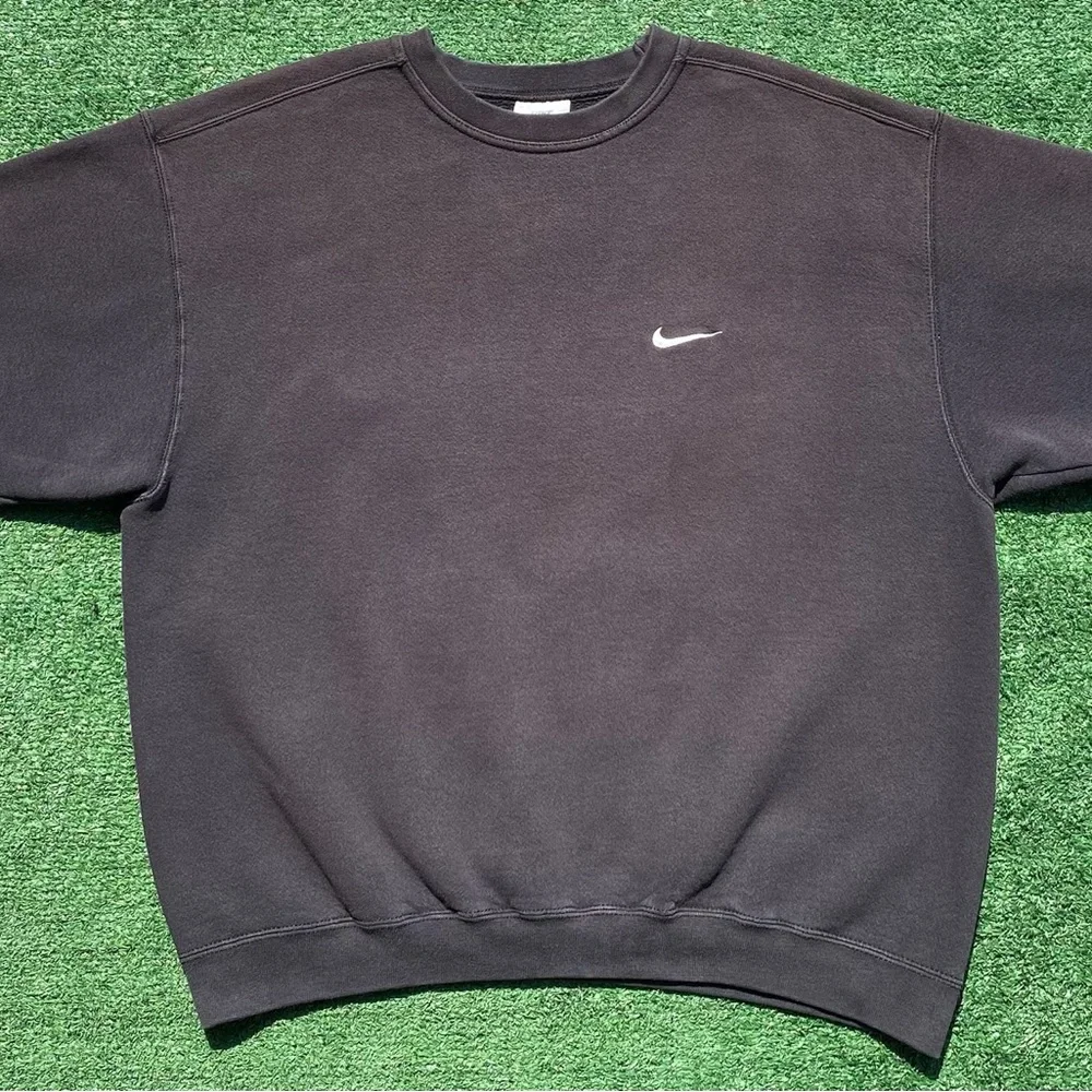 Vintage 90’s Nike Swoosh White Tag Black Sweatshirt Men’s XL USA Made - Picture 2 of 7